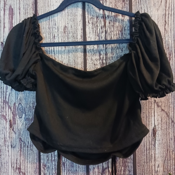 Off the shoulder blouse with shirred sides sz xl - Picture 5 of 6